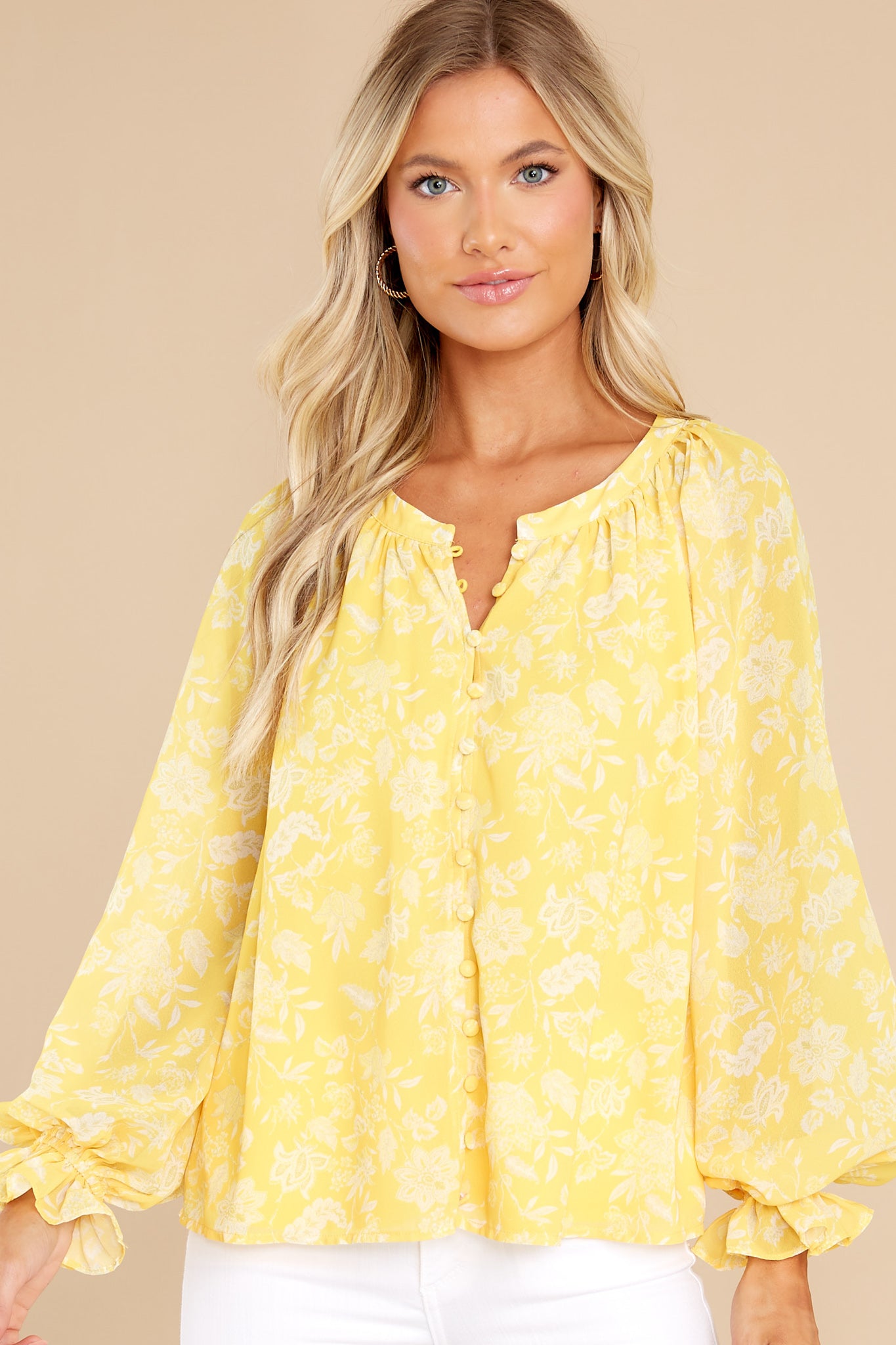 Pave The Way Yellow Floral Print Top