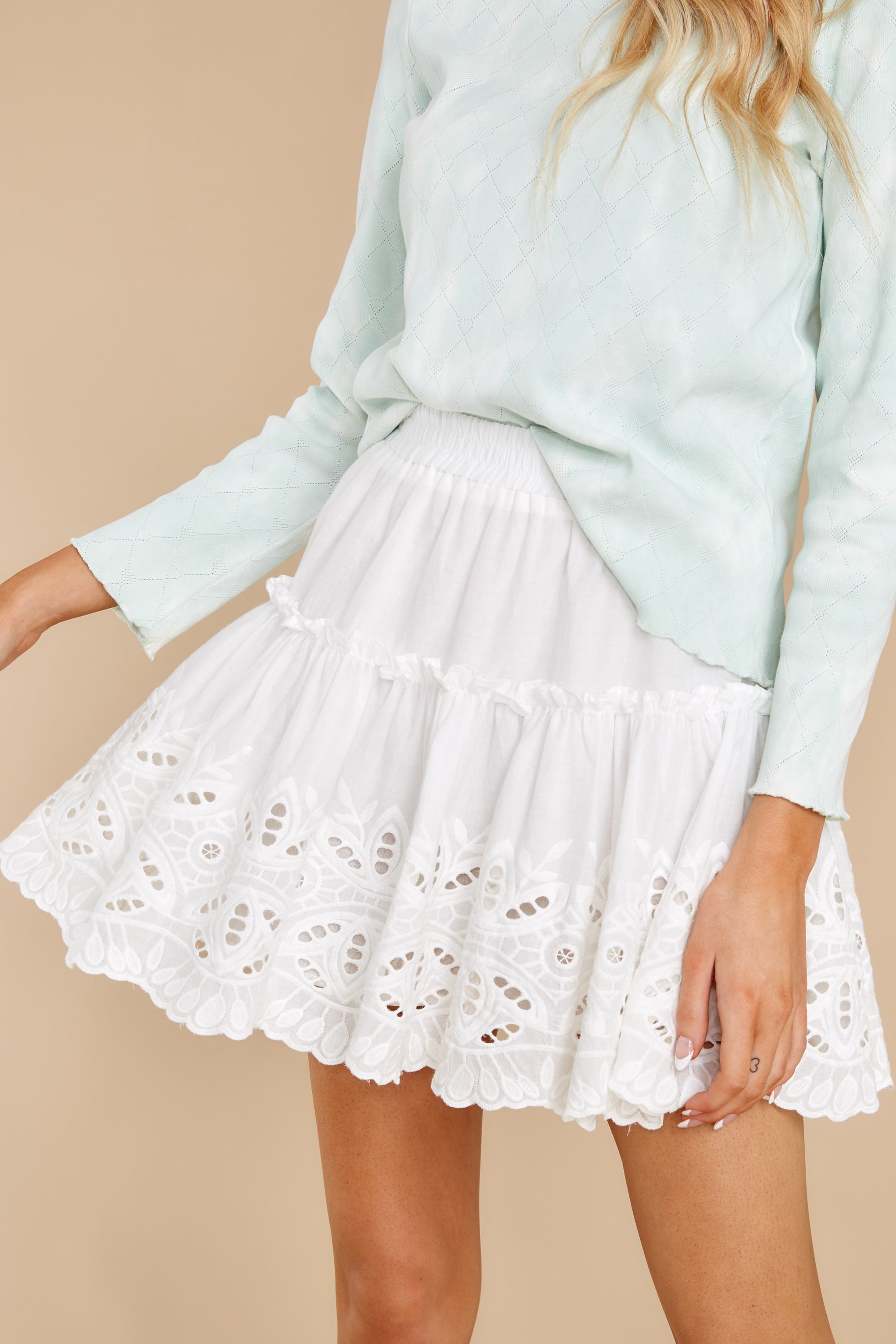 Perfect Moment White Eyelet Skirt