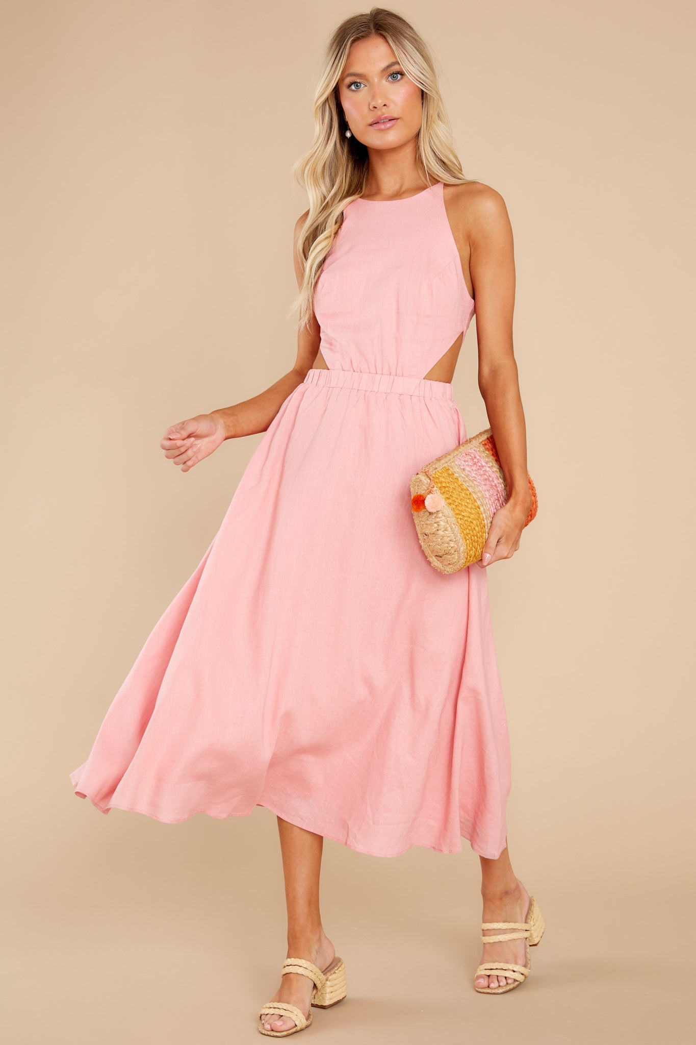 Peyton Pink Rose Midi Dress