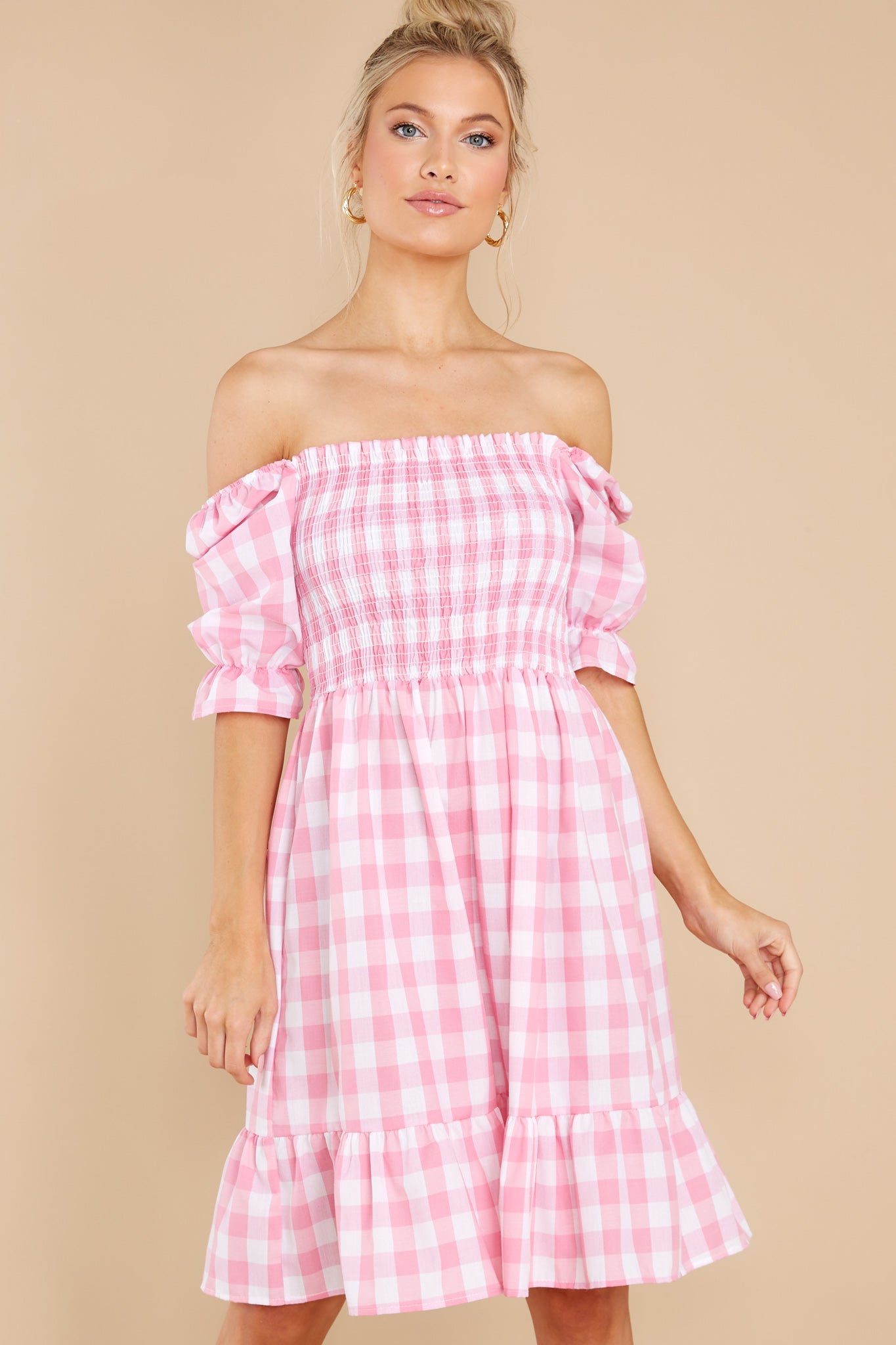 Picnic In Paradise Pink Gingham Dress