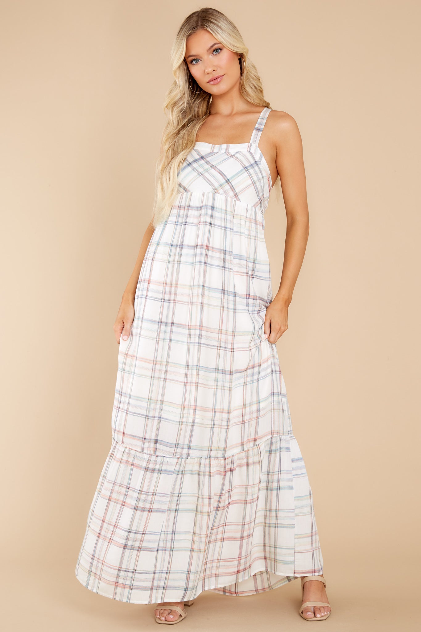 Playing The Field White Multi Maxi Dress