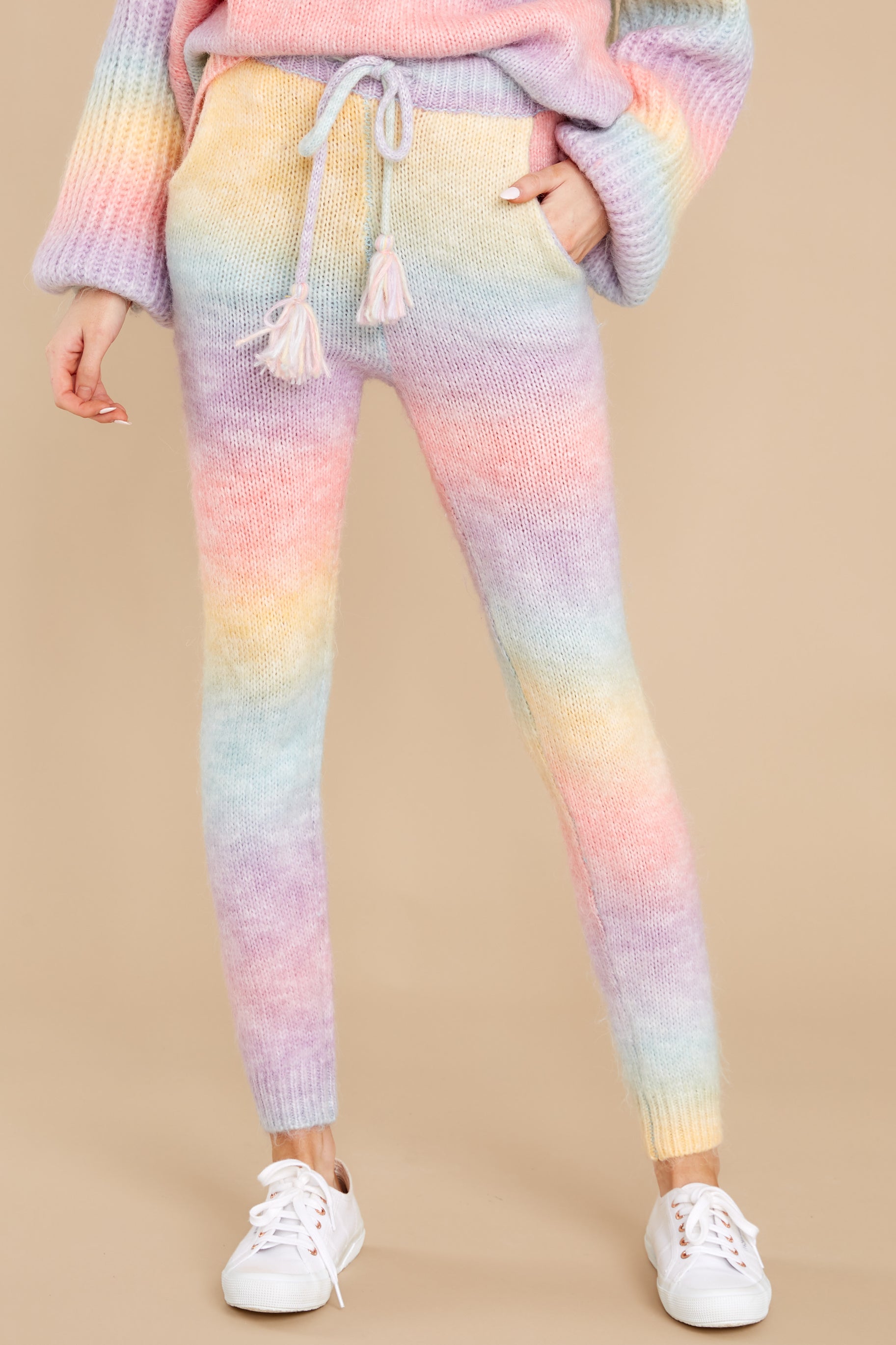 Pleasant Dreams Pink Multi Knit Joggers