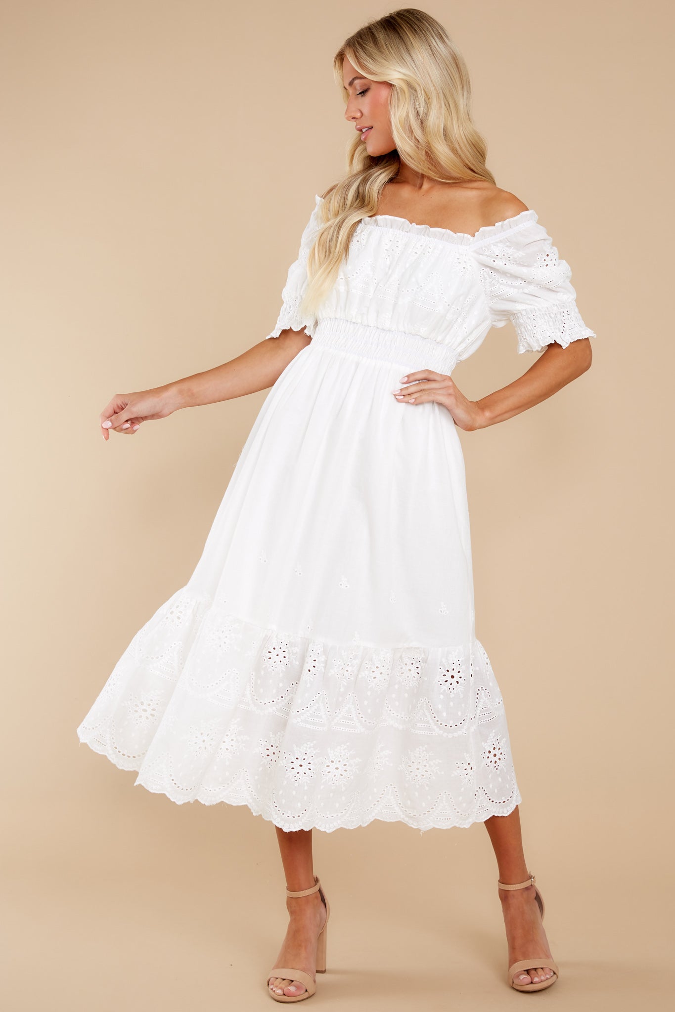 Pray You Catch Me White Midi Dress