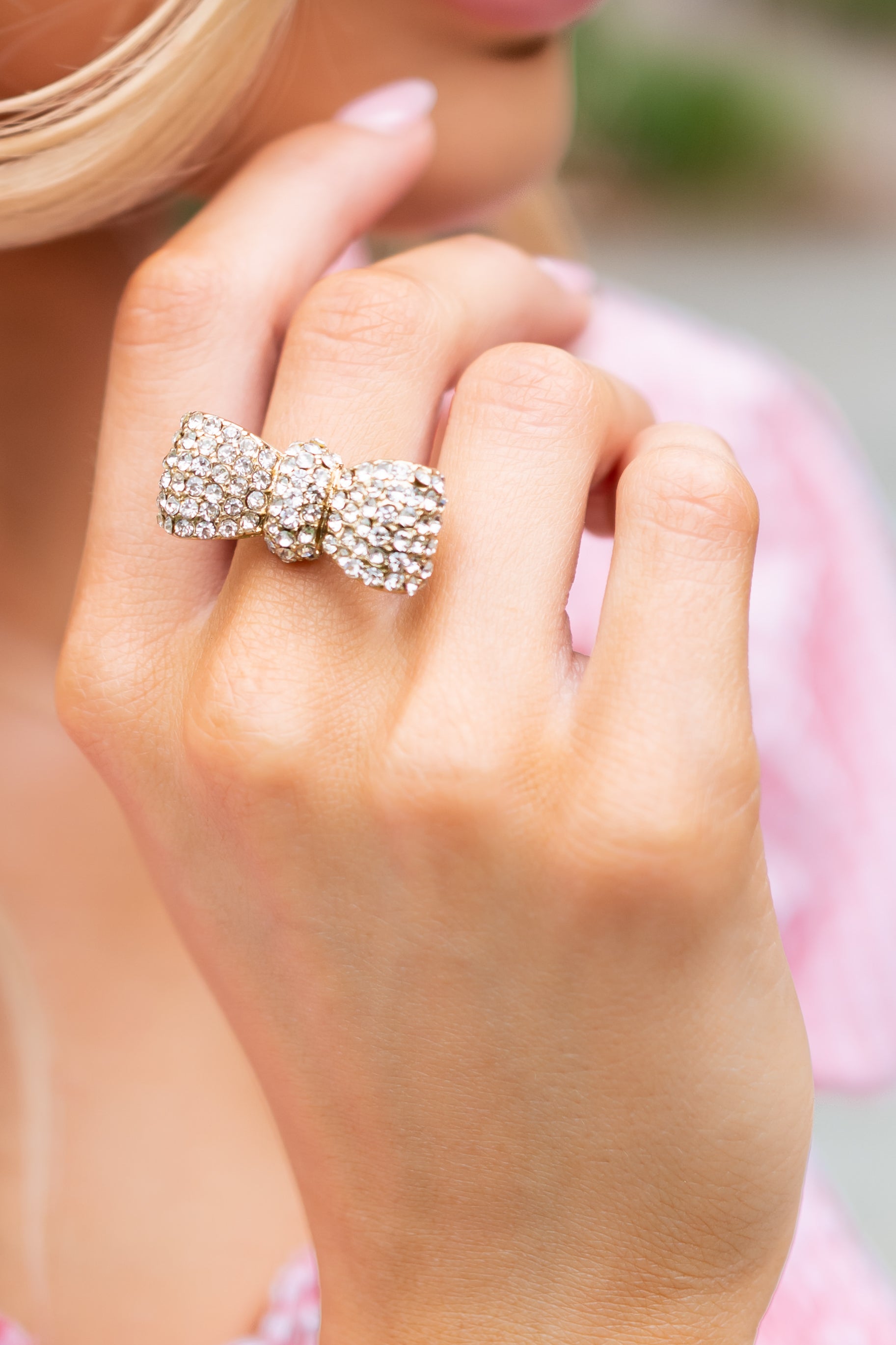 Pretty Dainty Rhinestone Gold Ring