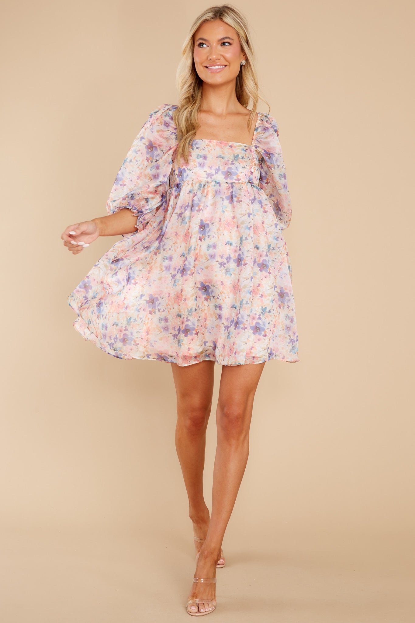 Princess For A Day Light Pink Multi Floral Print Dress