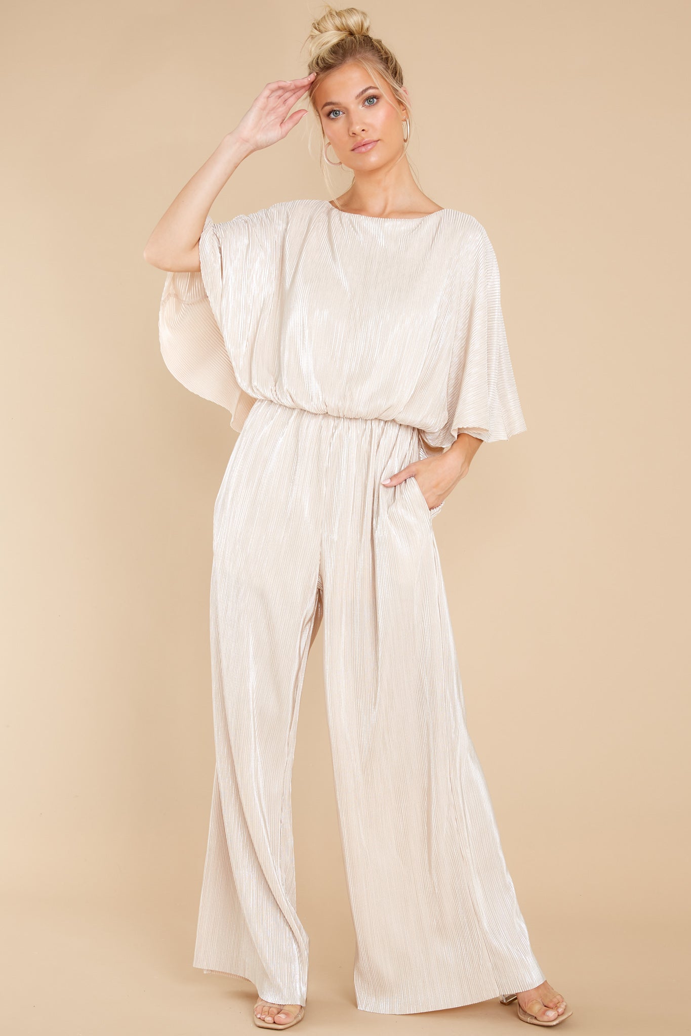 Promise Of Forever Champagne Jumpsuit