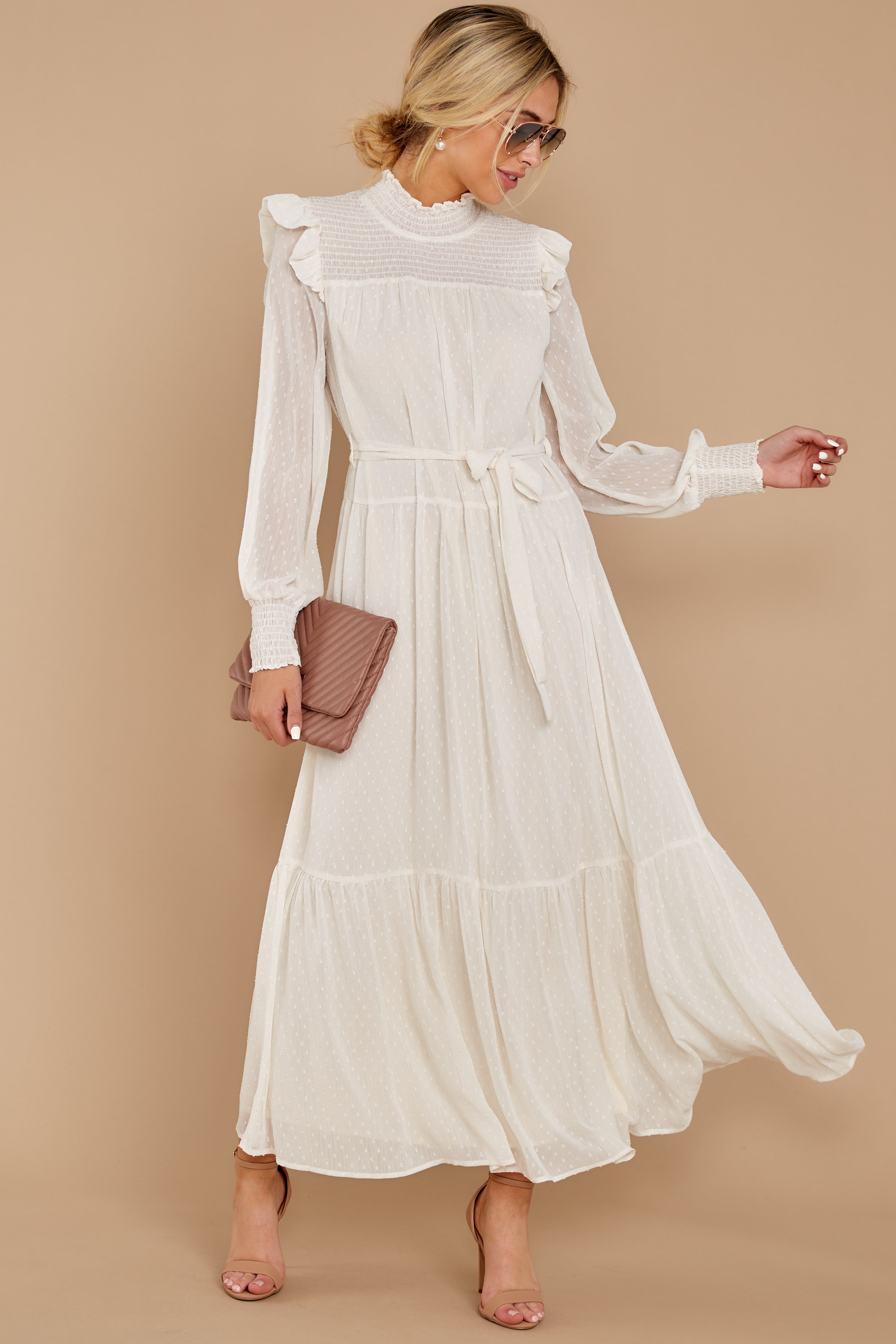 Quite Charming Ivory Midi Dress