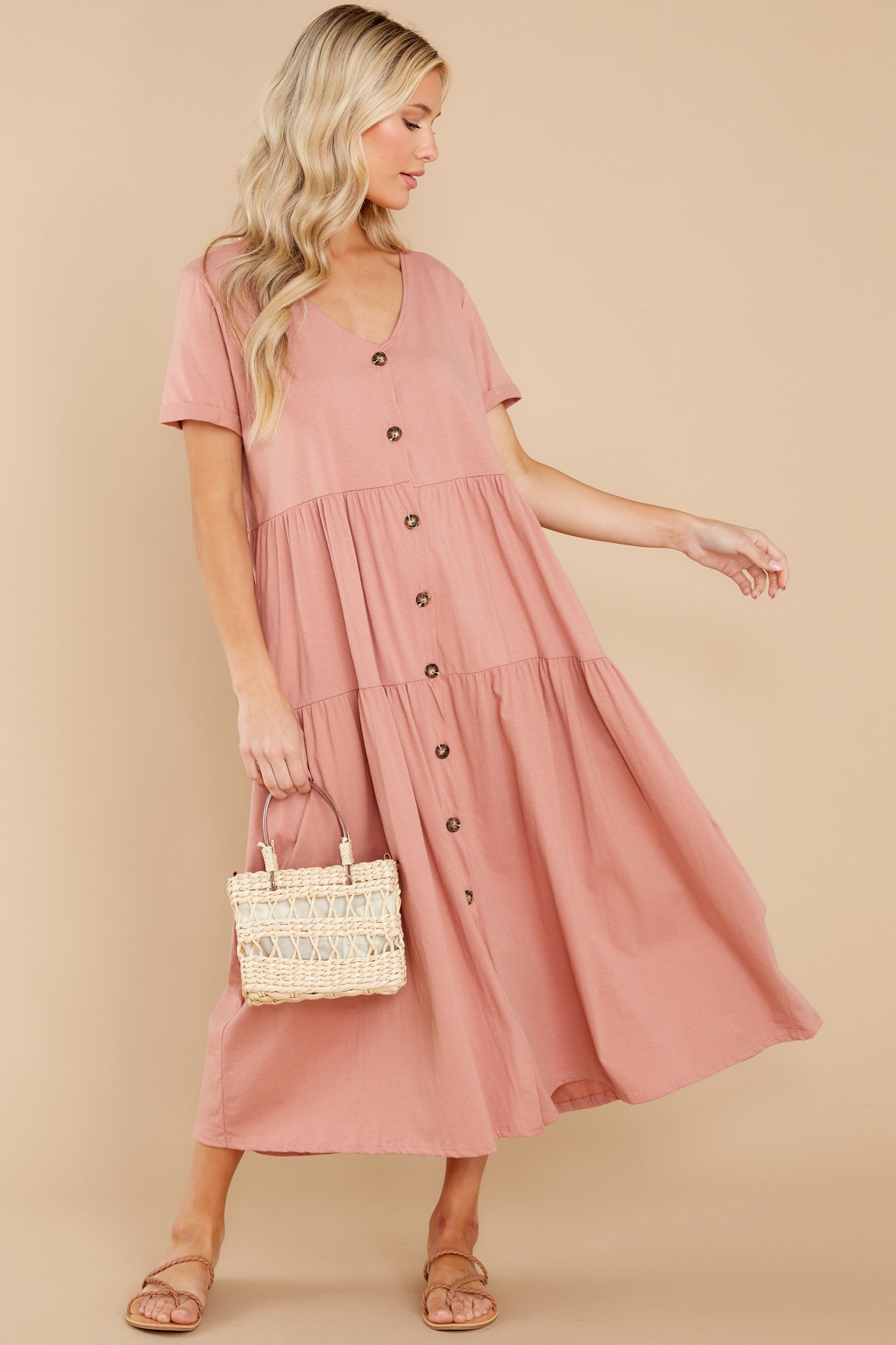 Racing Thoughts Blush Pink Maxi Dress