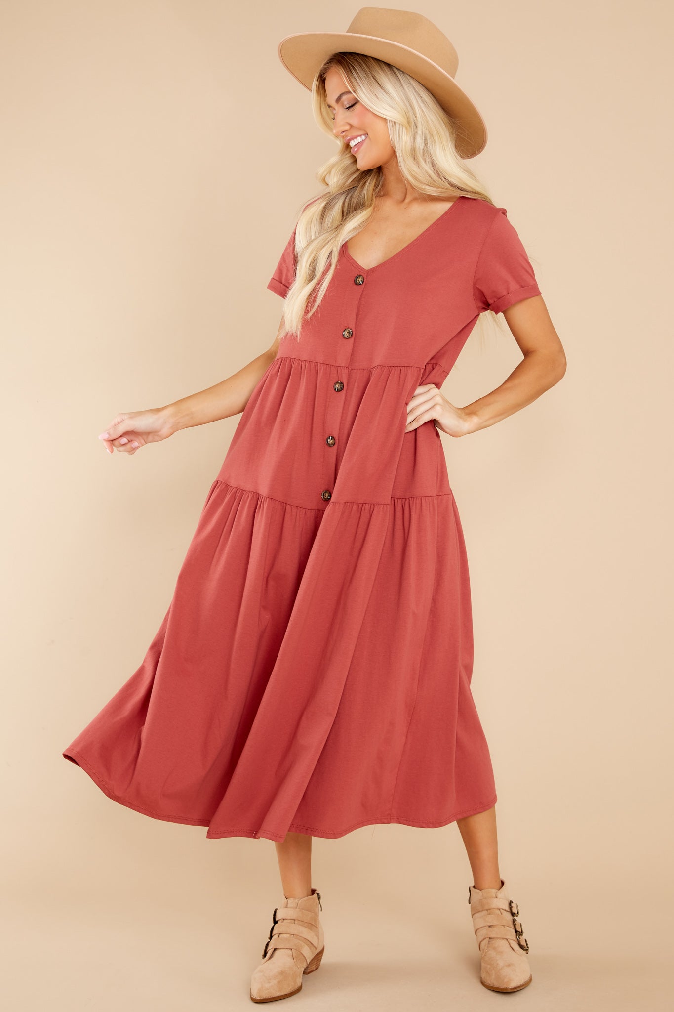 Racing Thoughts Rust Maxi Dress