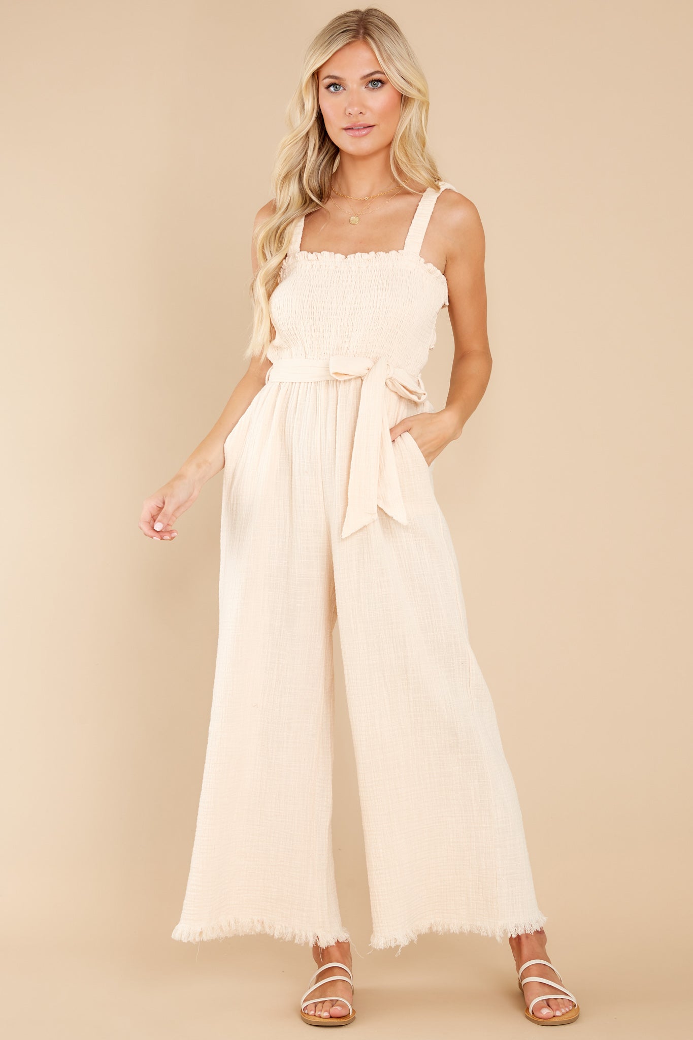 Refresh Your Mind Cream Jumpsuit