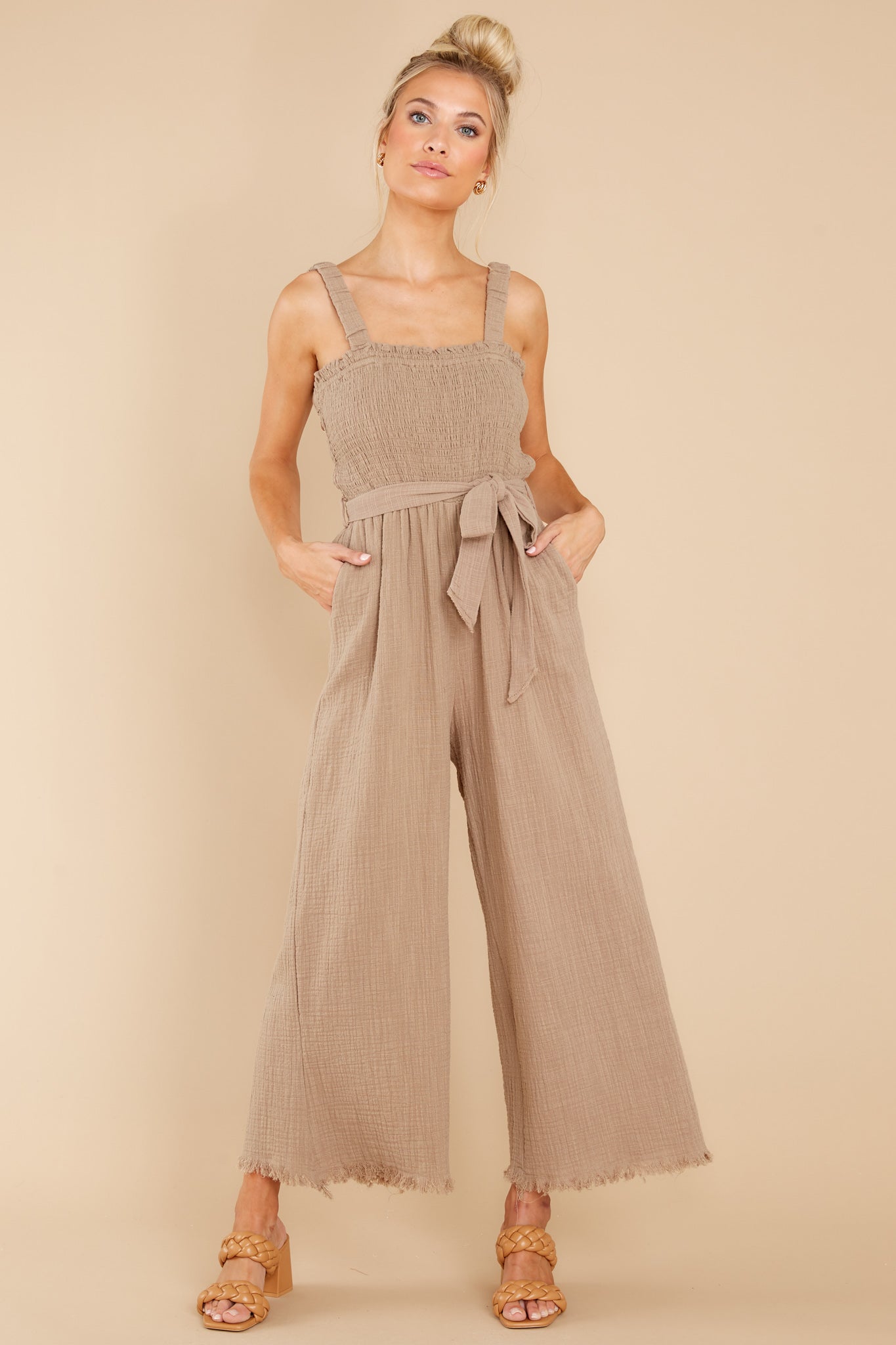 Refresh Your Mind Light Mocha Jumpsuit