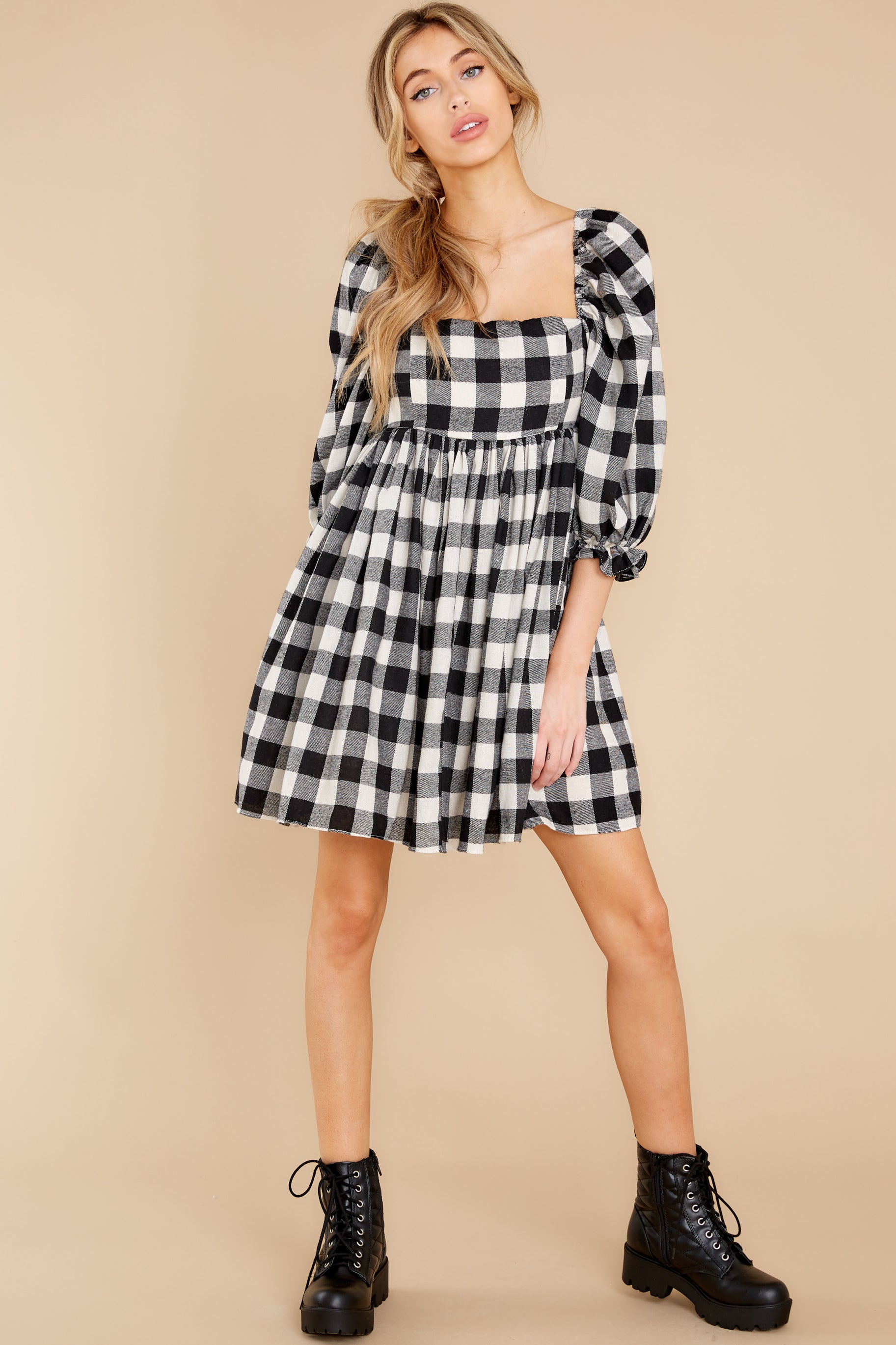 Rock And Love Black Plaid Dress