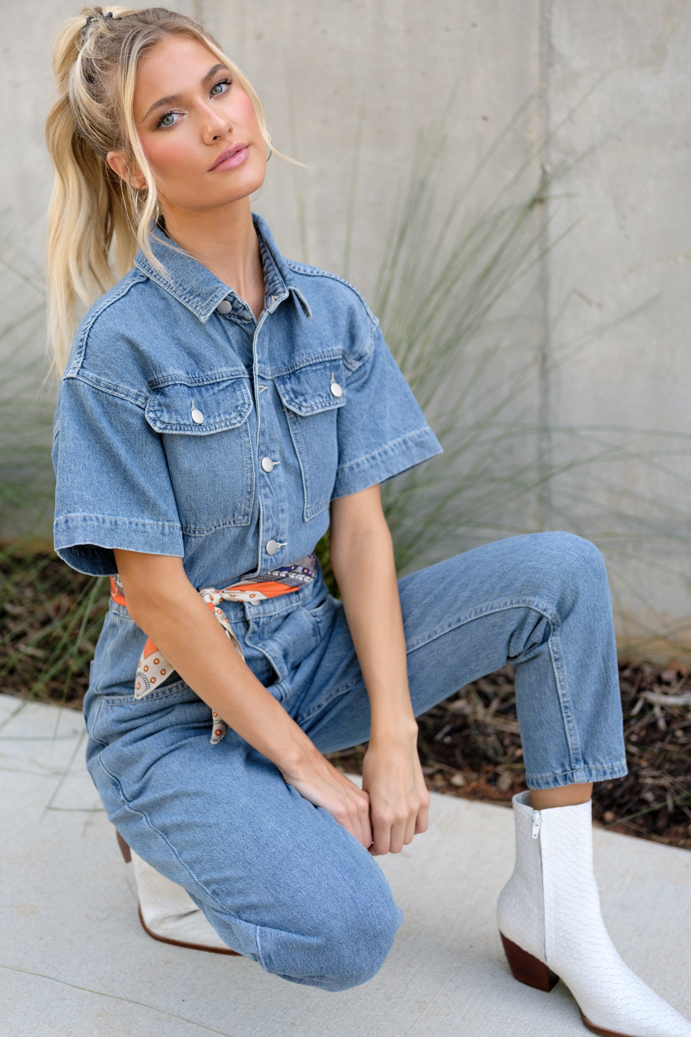 Say You'll Remember Denim Jumpsuit