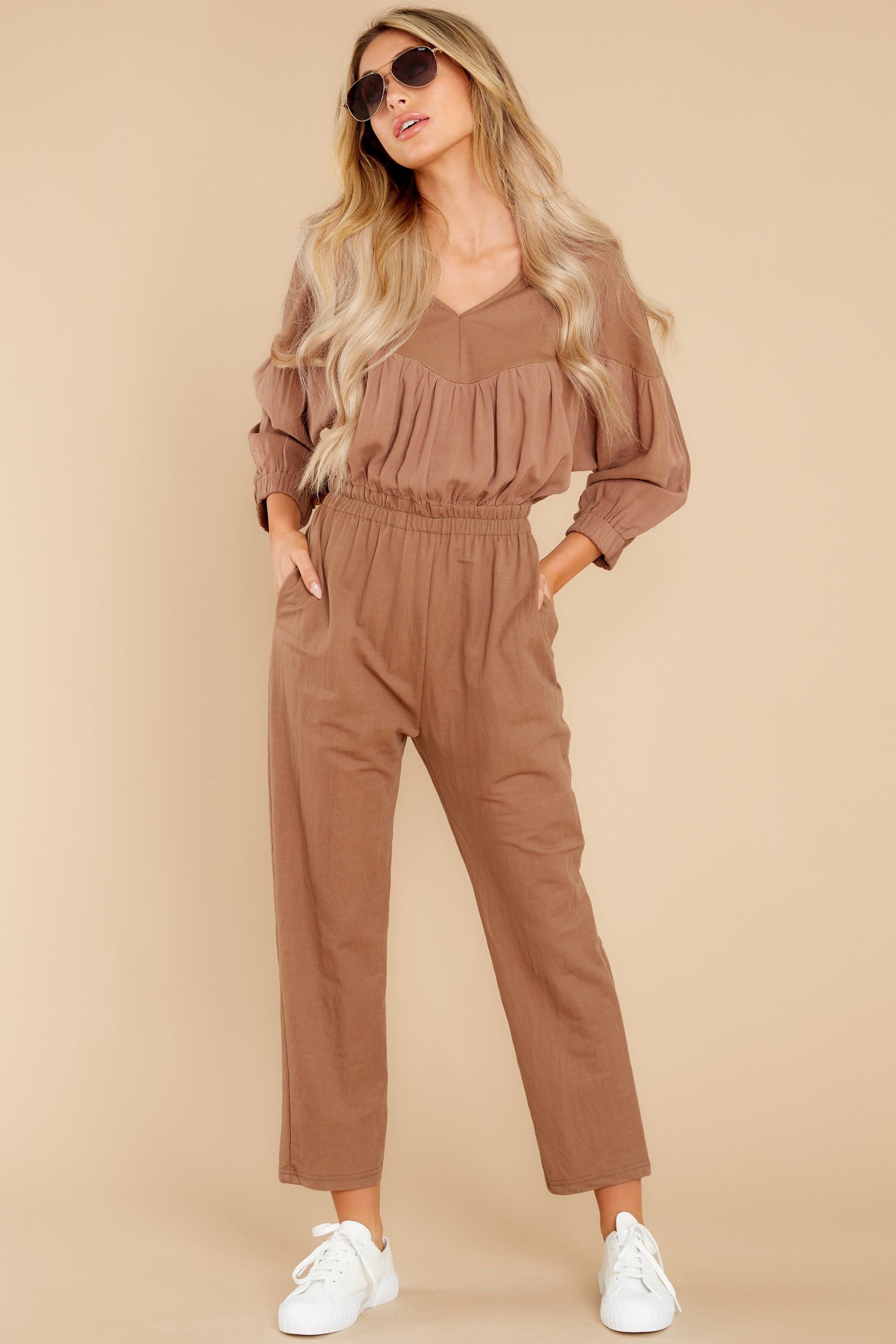 Shades Of My Heart Mocha Jumpsuit